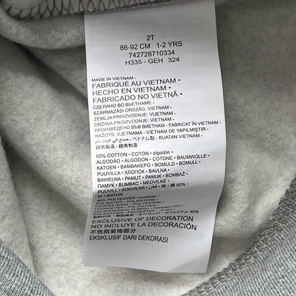 Nike Sportswear Club Fleece Hoodie & Joggers 2 Pc Set Boys Gray Just Do It Sz 2T - Picture 8 of 9